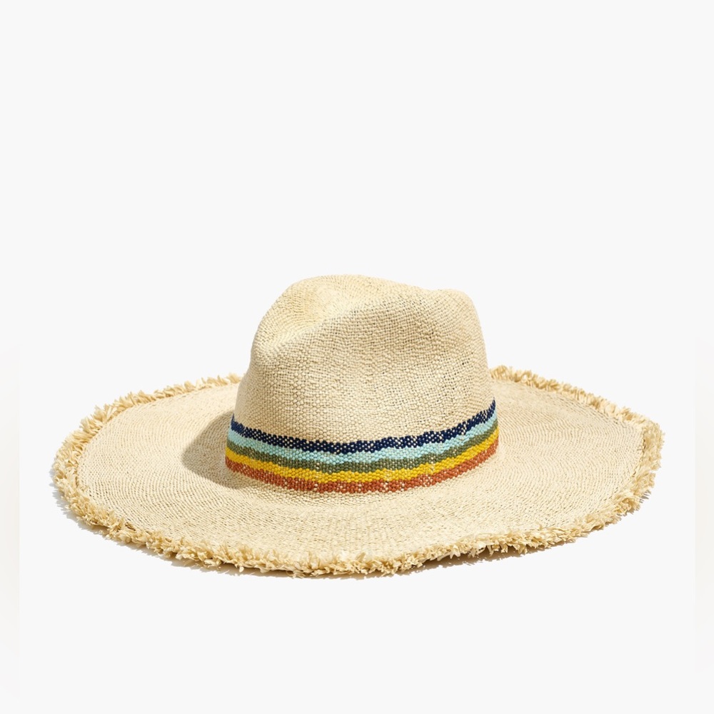 Madewell x Biltmore® Wide-Brimmed Rainbow Straw Hat NWT